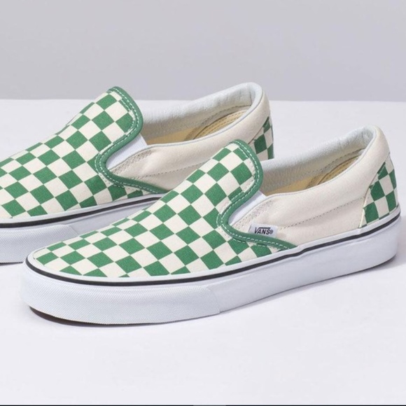Vans Classic Slip On Checkers Womens Grass Green - Picture 4 of 8